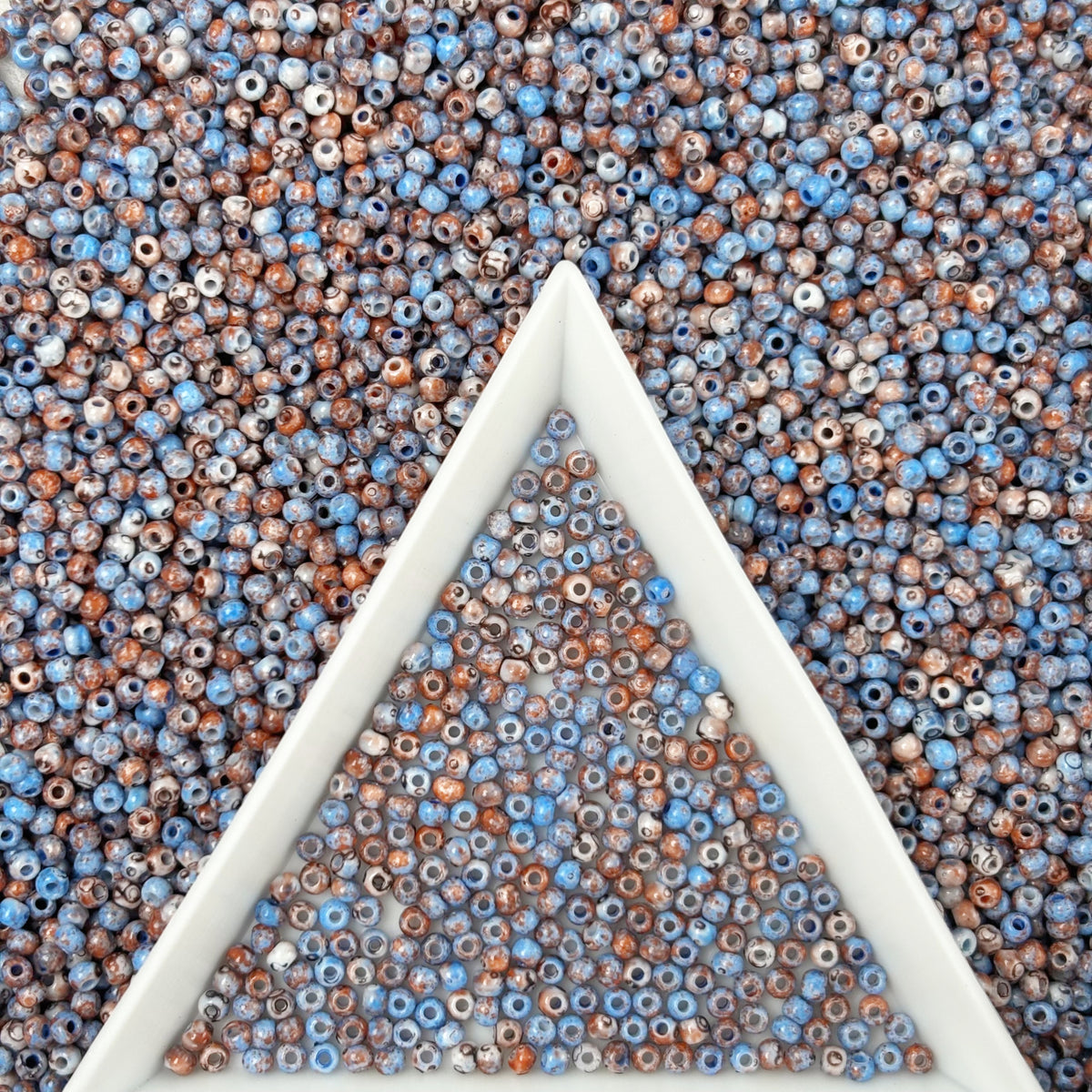 (P6) 2mm Picasso Seed Beads - Czech Glass Iridescent Beads for DIY Bracelets Necklaces