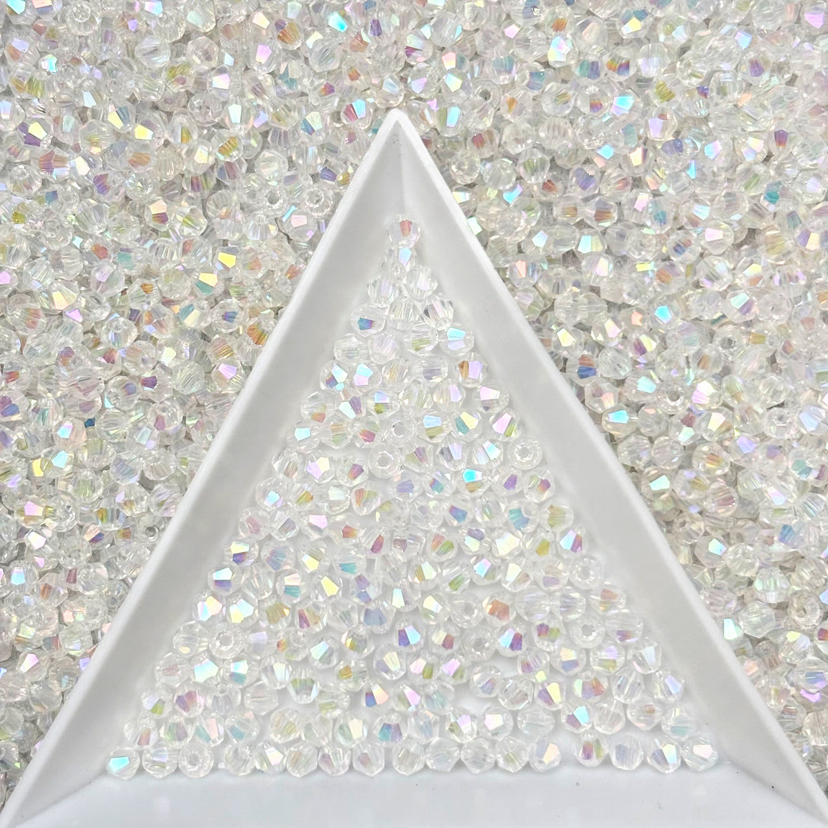 (H1) 2mm Iridescent Bicone Beads For DIY Jewelry Making