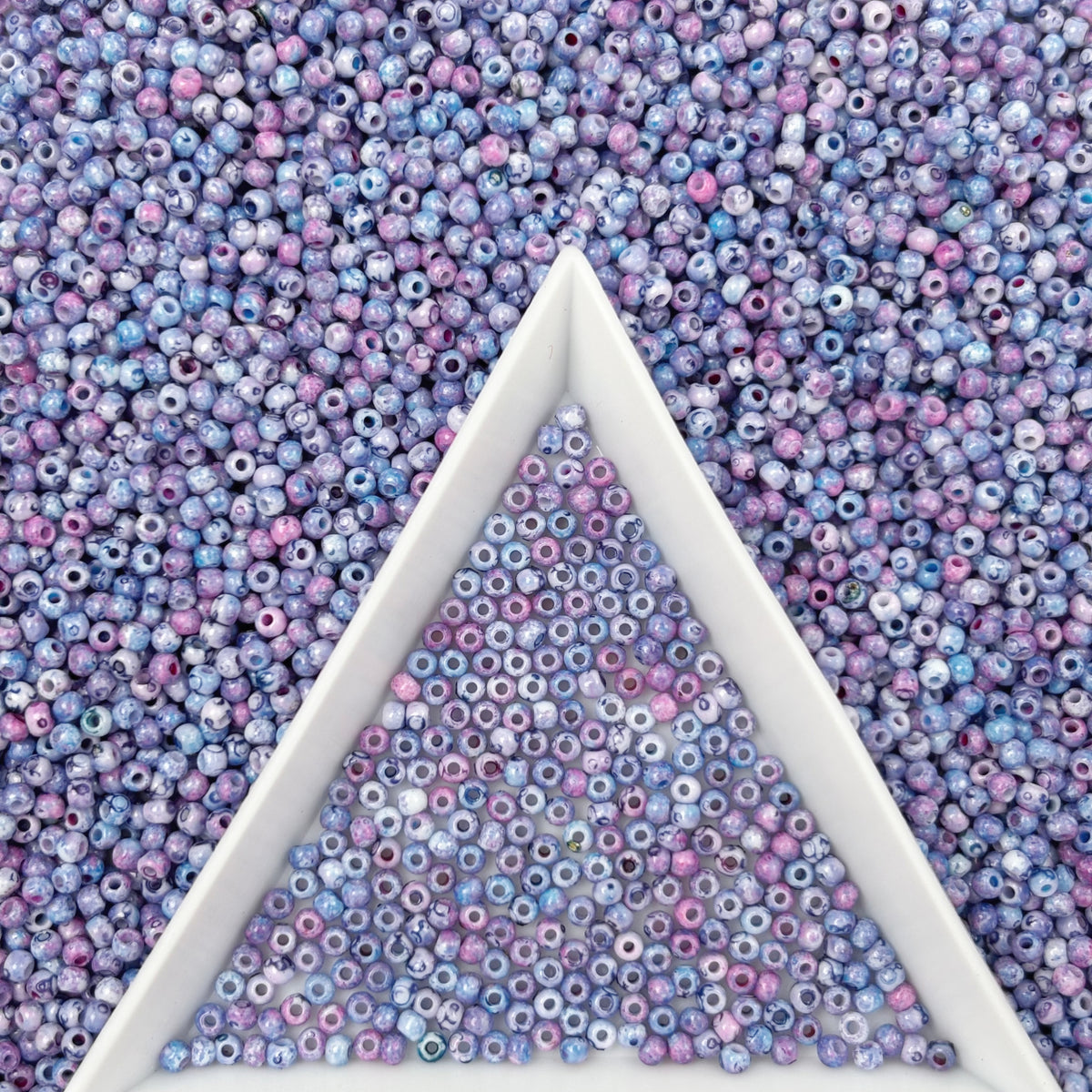 (P6) 2mm Picasso Seed Beads - Czech Glass Iridescent Beads for DIY Bracelets Necklaces