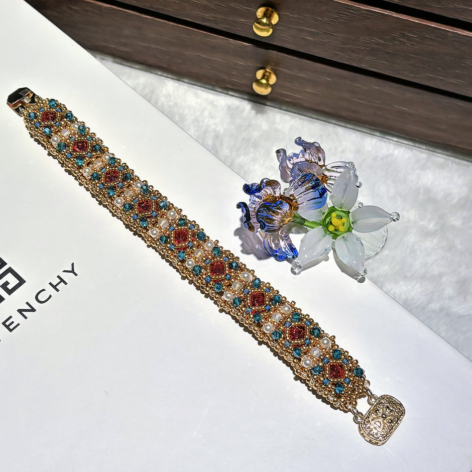 Artisan Ofira Gemstone-Inspired Bracelet | 18K Gold Plated Luxury Cuff
