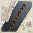 (N9）Minimalist Red Gold Czech Glass Bracelet