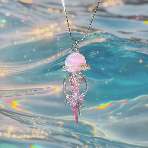 Lampwork Jellyfish In Pink Clear