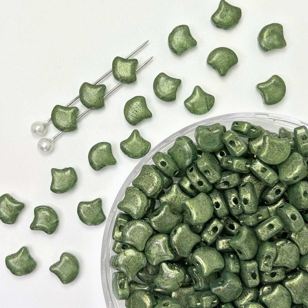 (P9) Picasso Style 2-Hole Custom Ginkgo Leaf Beads  for DIY Bracelet Necklace