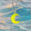 Lampwork Yellow Jelly Moon Pendant