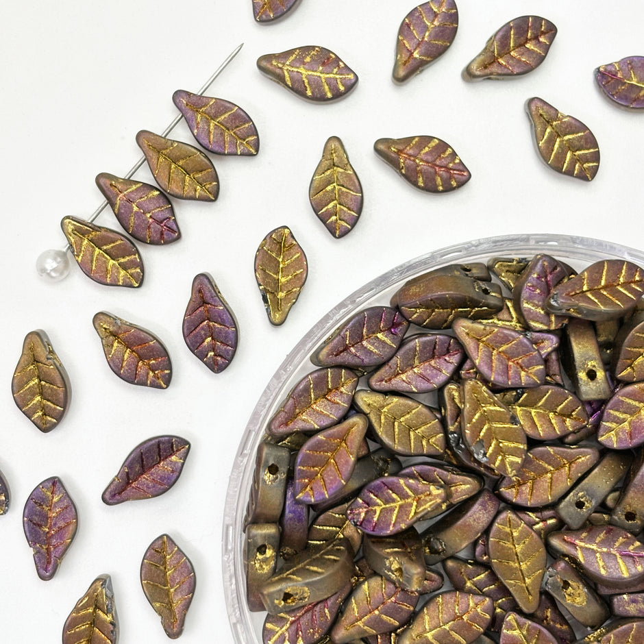 (P8) Picasso Leaf Beads - For DIY Jewelry Making Supplies