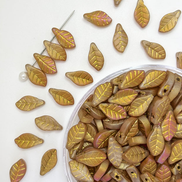 (P8) Picasso Leaf Beads - For DIY Jewelry Making Supplies