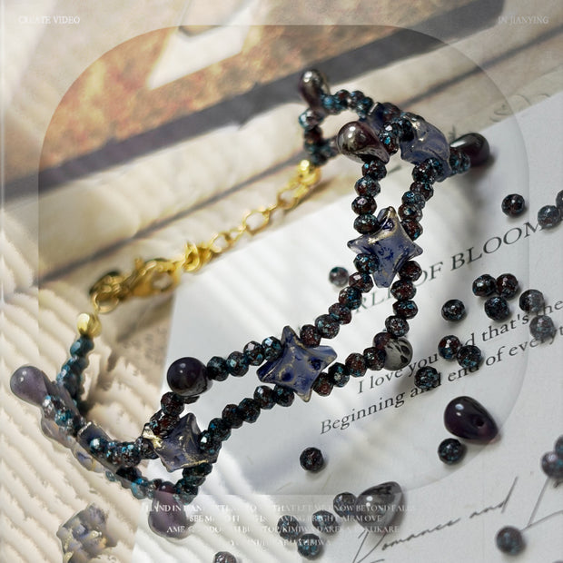 (N14) Four-Pointed Star Waving Iridescent Bracelet