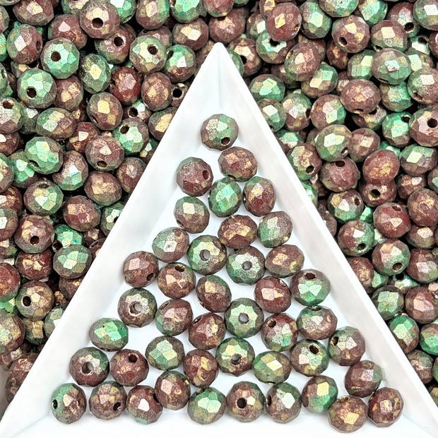 (P15) Picasso 6mm Faceted Cut Round Beads | Jewelry Making Supplies for DIY Bracelets & Necklaces