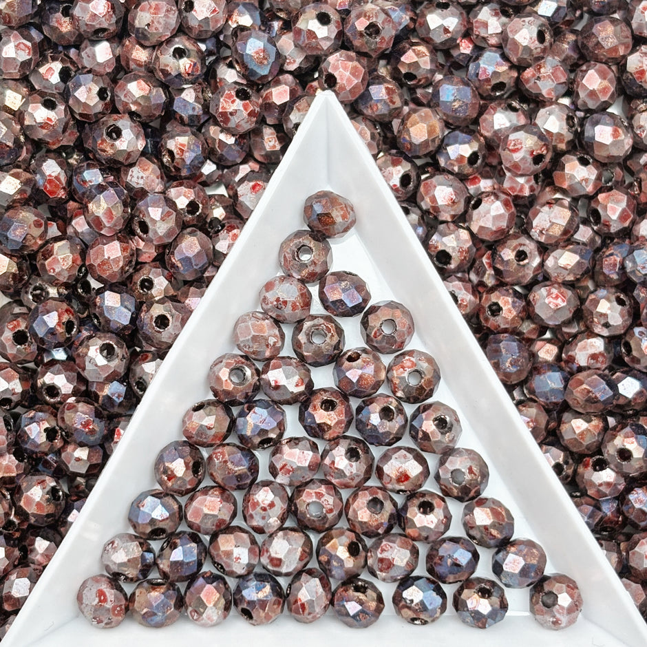 (P15) Picasso 6mm Faceted Cut Round Beads | Jewelry Making Supplies for DIY Bracelets & Necklaces