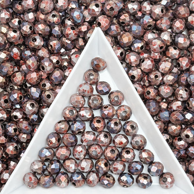 (P15) Picasso 6mm Faceted Cut Round Beads | Jewelry Making Supplies for DIY Bracelets & Necklaces