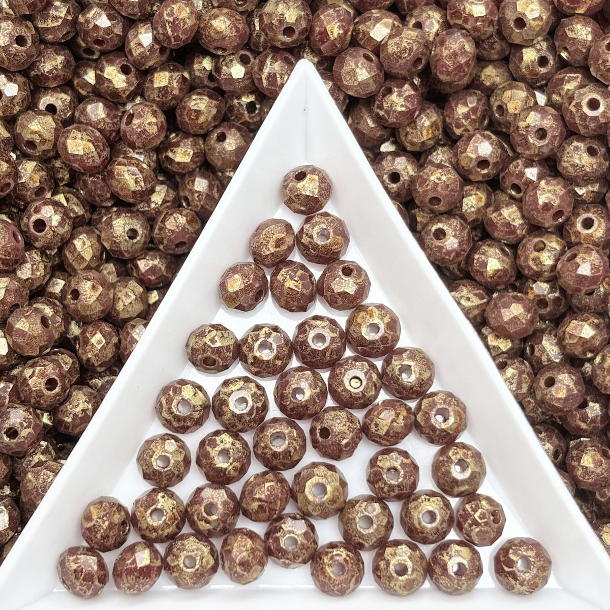 (P15) Picasso 6mm Faceted Cut Round Beads | Jewelry Making Supplies for DIY Bracelets & Necklaces