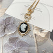 (N17) Cameo Portrait Mother-Pearl Pendant Necklace