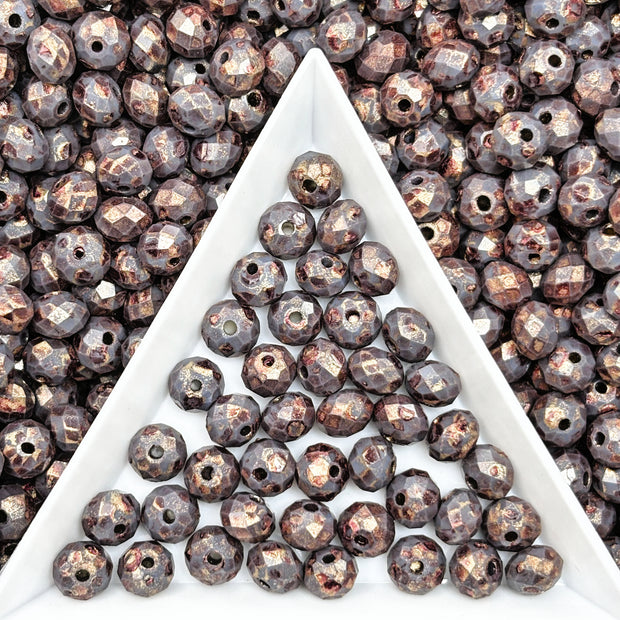 (P15) Picasso 6mm Faceted Cut Round Beads | Jewelry Making Supplies for DIY Bracelets & Necklaces