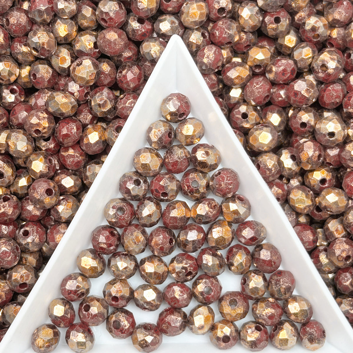(P15) Picasso 6mm Faceted Cut Round Beads | Jewelry Making Supplies for DIY Bracelets & Necklaces