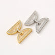(JF8) 18K Gold Pave Zircon Symmetrical Semi-Circle Jewelry Clasp for Premium Bracelets