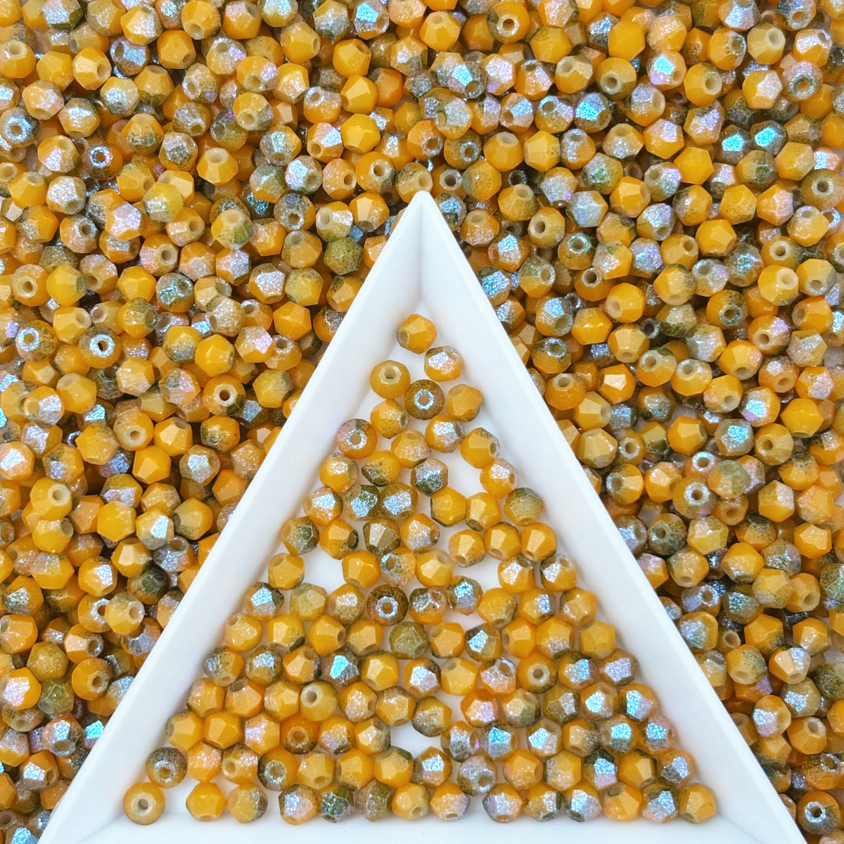 (P18) 3mm Picasso Bicone Beads - DIY Jewelry Making Supplies