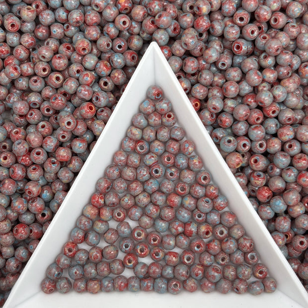 (P4) 3mm Picasso Round Beads, DIY Jewelry Loose Beads