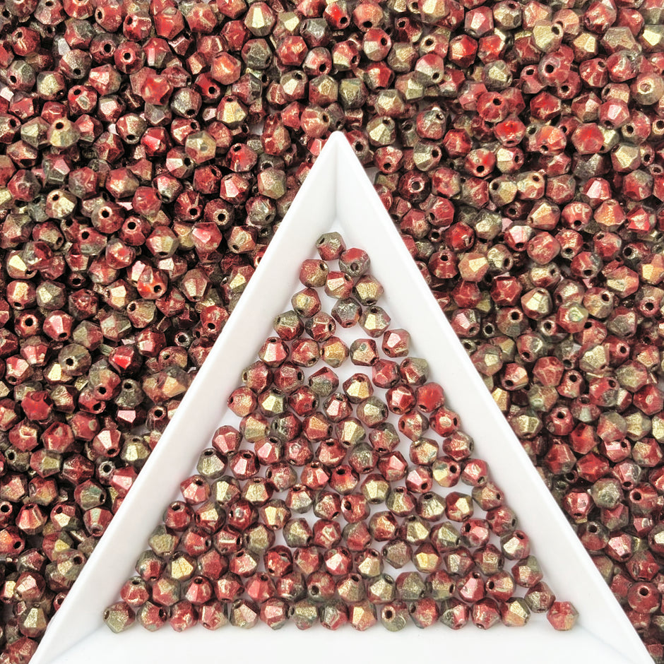 (P18) 3mm Picasso Bicone Beads - DIY Jewelry Making Supplies
