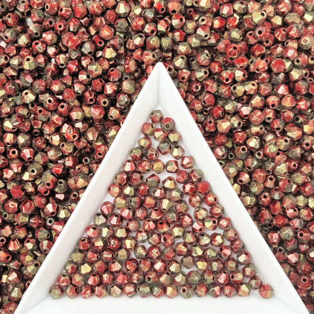 (P18) 3mm Picasso Bicone Beads - DIY Jewelry Making Supplies