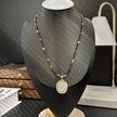 (N19) Vintage Virgin Mary Mother- Pearl Necklace Handmade