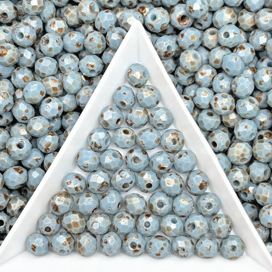 (P15) Picasso 6mm Faceted Cut Round Beads | Jewelry Making Supplies for DIY Bracelets & Necklaces