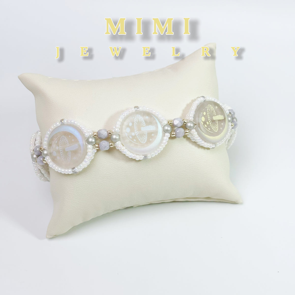 K41 Moonlit Mushroom Glass Station Bracelet