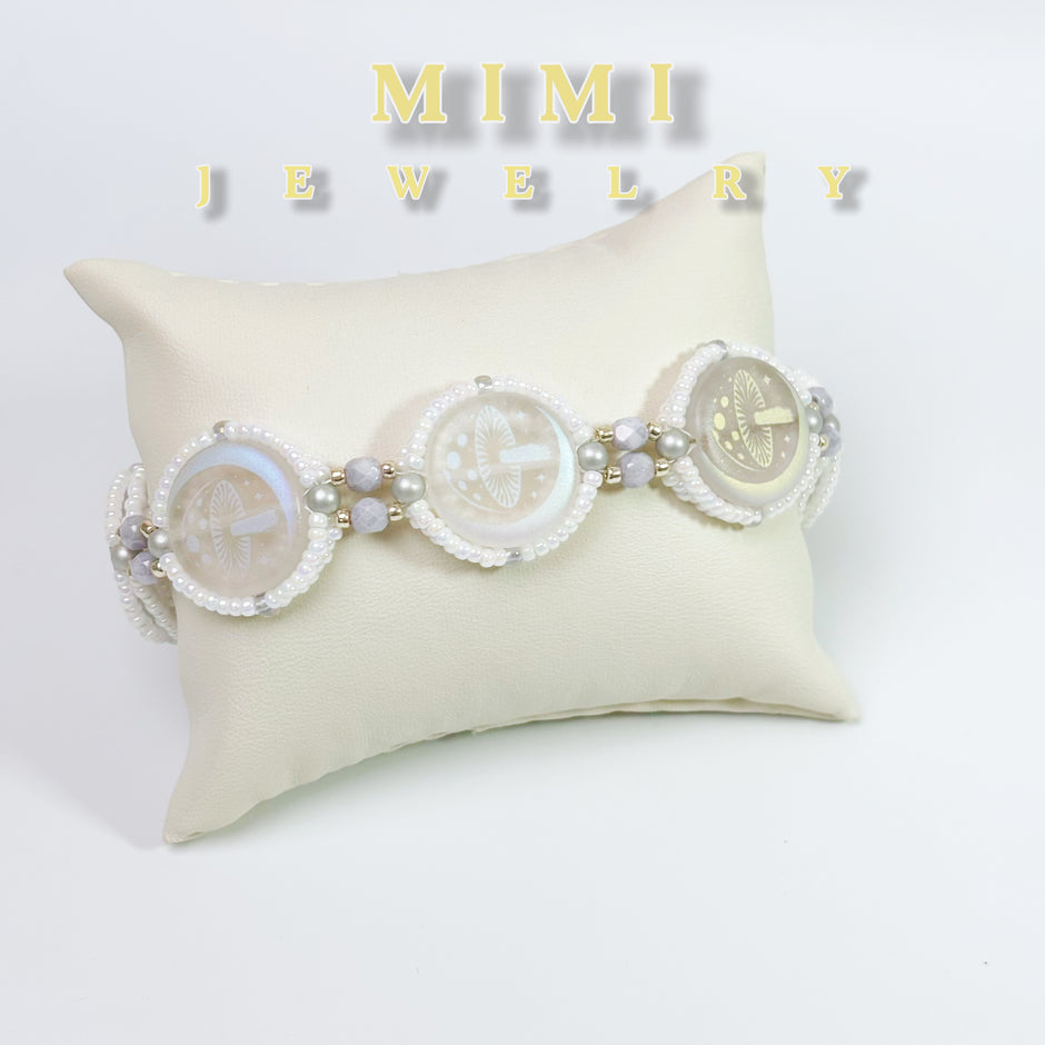 K41 Moonlit Mushroom Glass Station Bracelet