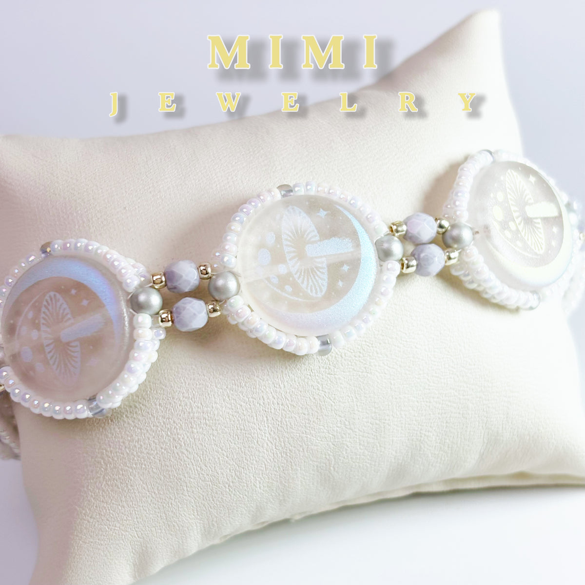 K41 Moonlit Mushroom Glass Station Bracelet