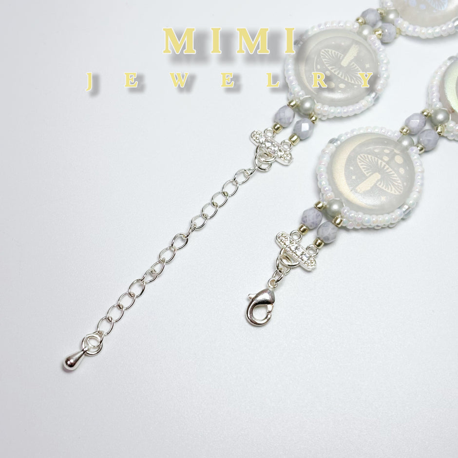 K41 Moonlit Mushroom Glass Station Bracelet