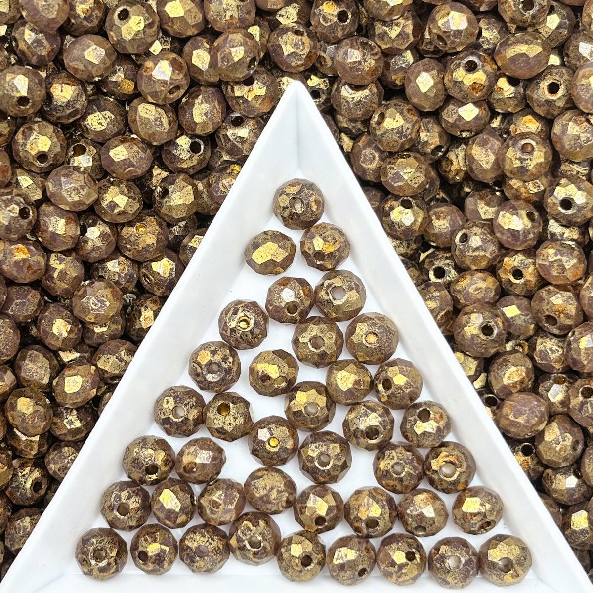 (P15) Picasso 6mm Faceted Cut Round Beads | Jewelry Making Supplies for DIY Bracelets & Necklaces