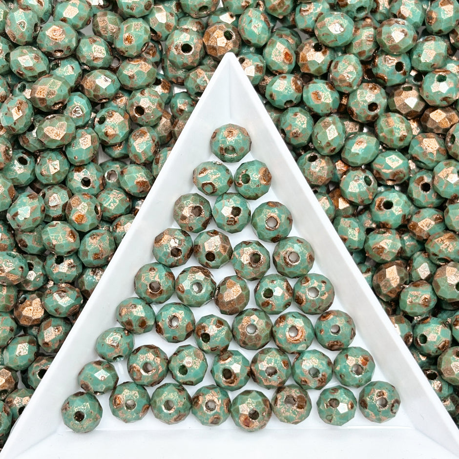(P15) Picasso 6mm Faceted Cut Round Beads | Jewelry Making Supplies for DIY Bracelets & Necklaces
