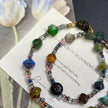 (N22) Czech Glass Magritte Flower Pendant  Necklace Handmade