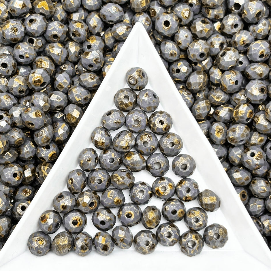 (P15) Picasso 6mm Faceted Cut Round Beads | Jewelry Making Supplies for DIY Bracelets & Necklaces