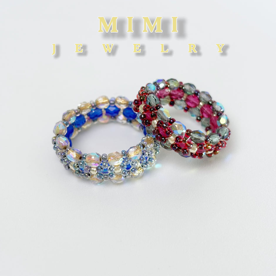 k40 Celestial Sparkle Beaded Band Ring