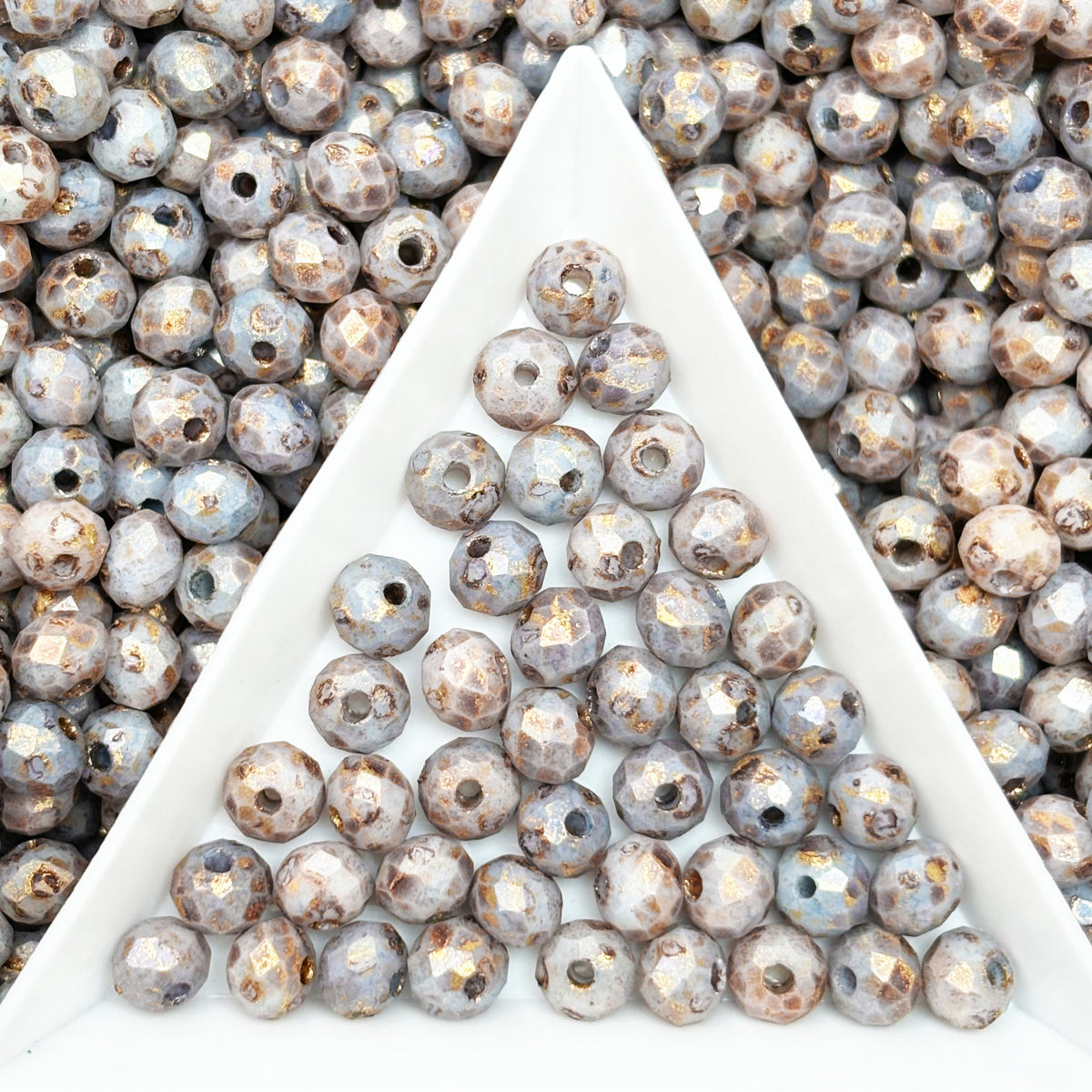 (P15) Picasso 6mm Faceted Cut Round Beads | Jewelry Making Supplies for DIY Bracelets & Necklaces