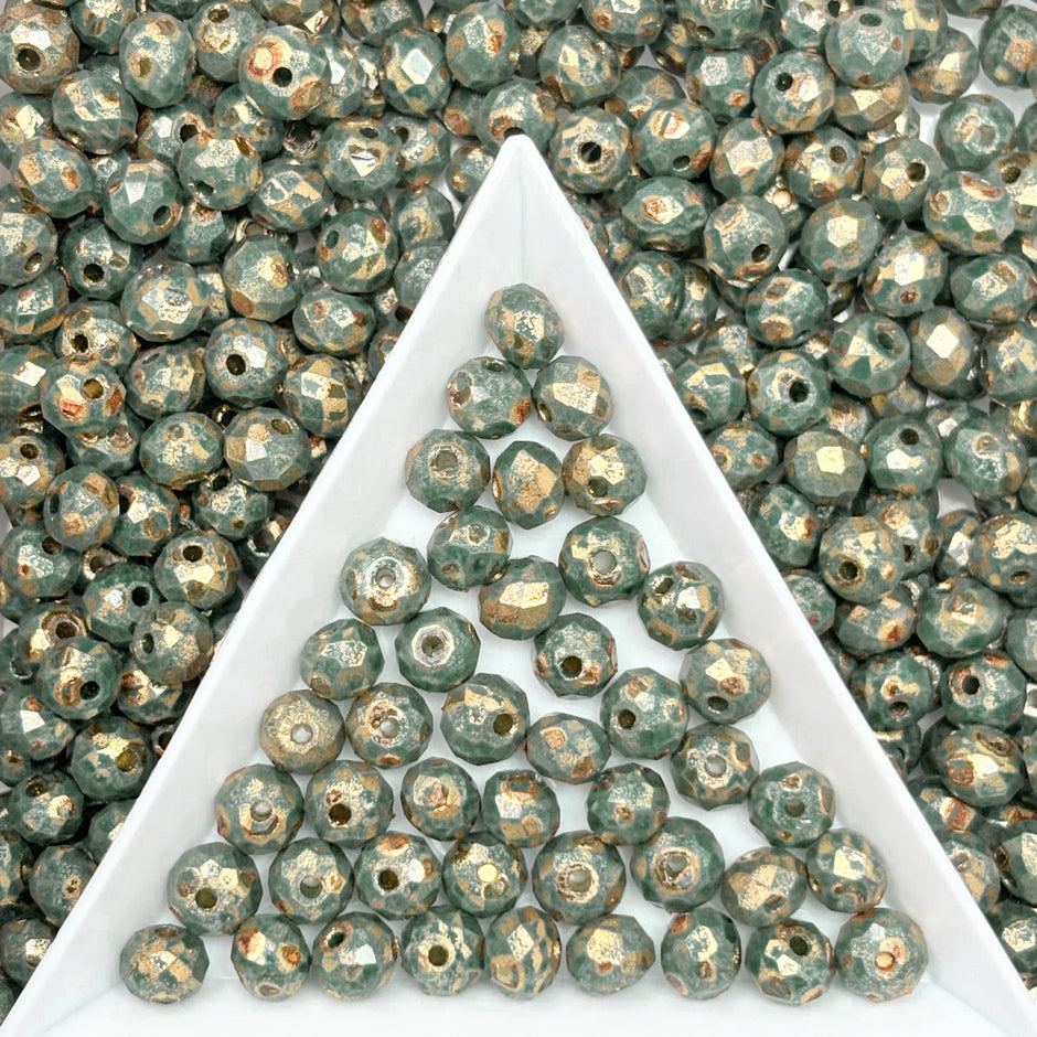 (P15) Picasso 6mm Faceted Cut Round Beads | Jewelry Making Supplies for DIY Bracelets & Necklaces