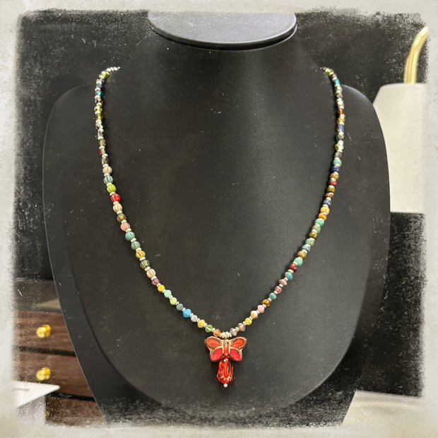 (N25) Dopamine Sweet  Butterfly Style Pendant Necklace
