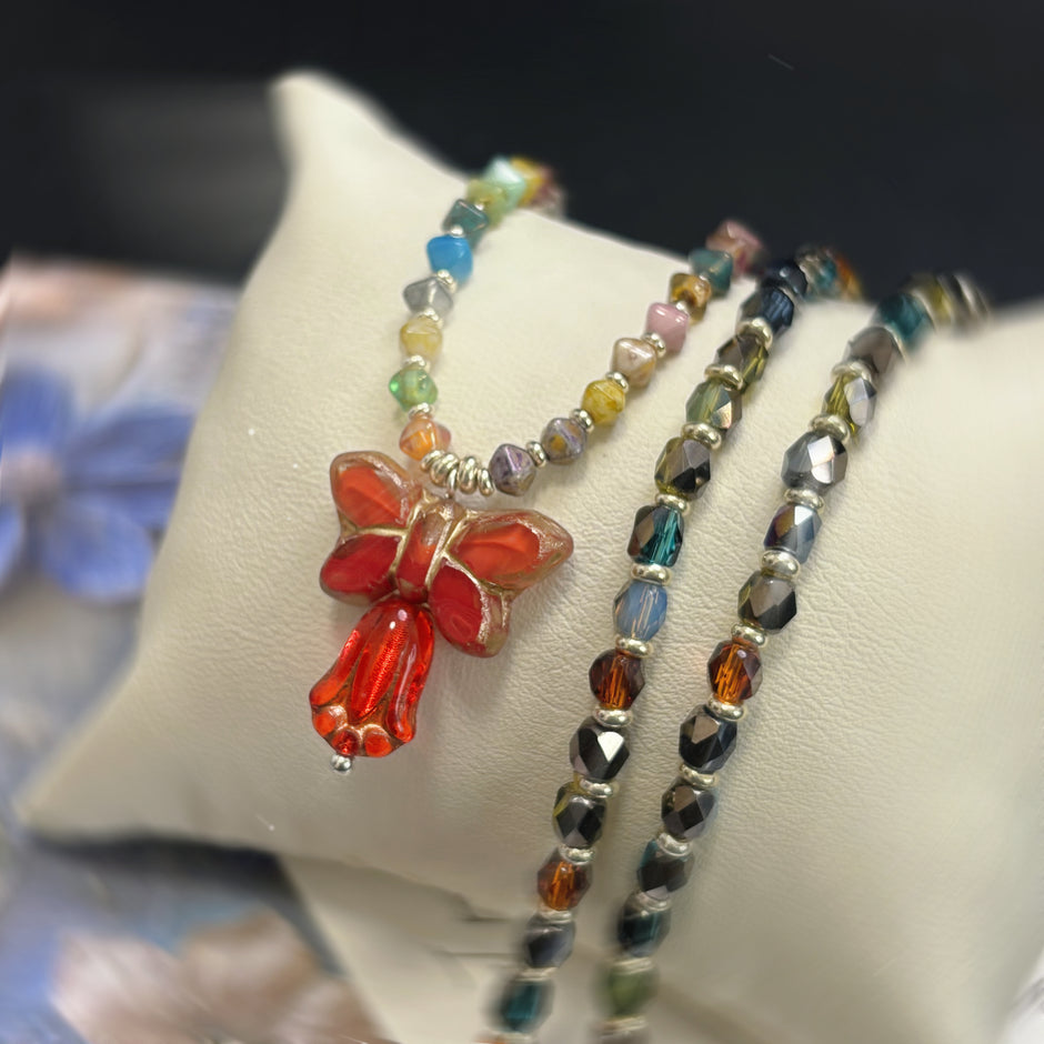 (N25) Dopamine Sweet  Butterfly Style Pendant Necklace