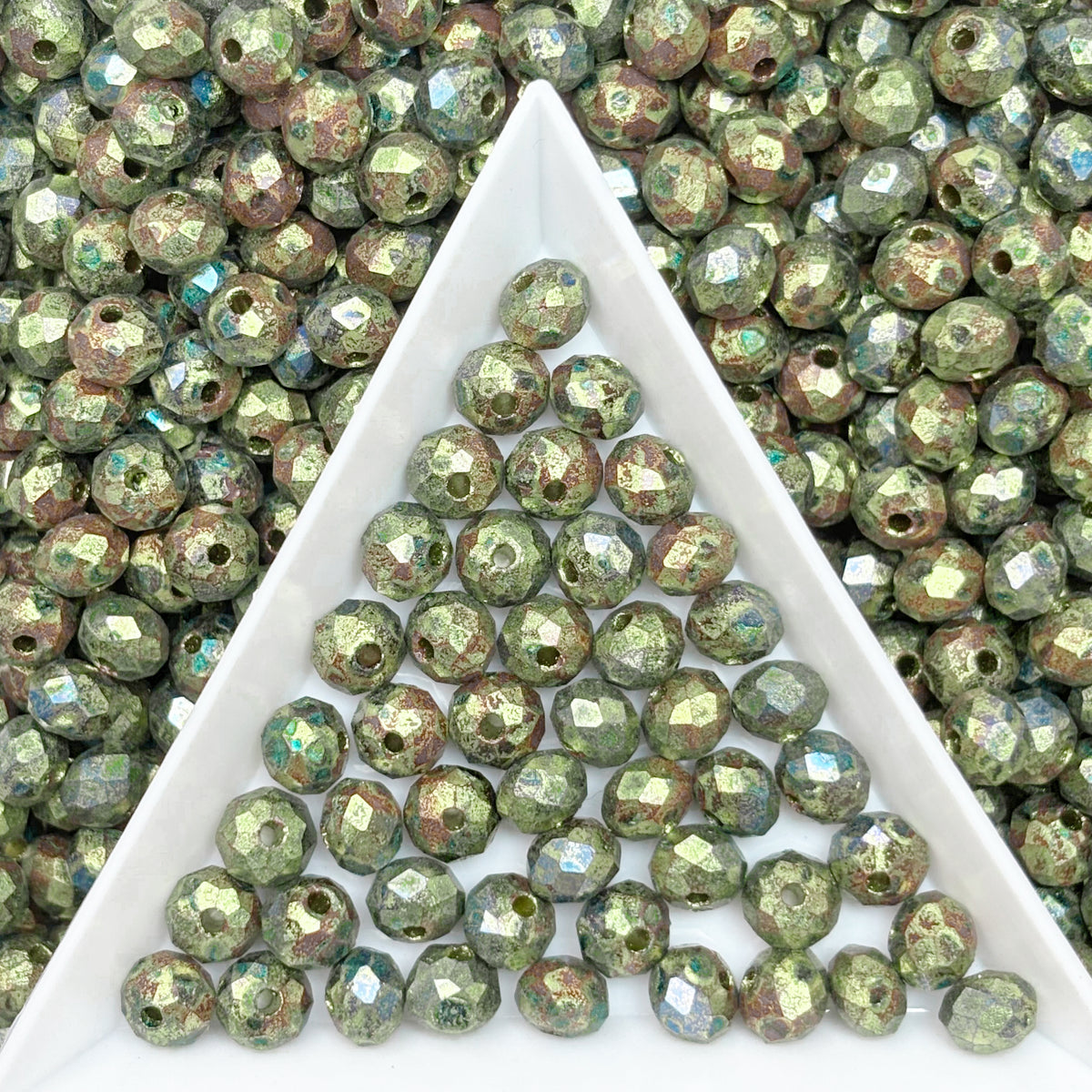 (P15) Picasso 6mm Faceted Cut Round Beads | Jewelry Making Supplies for DIY Bracelets & Necklaces