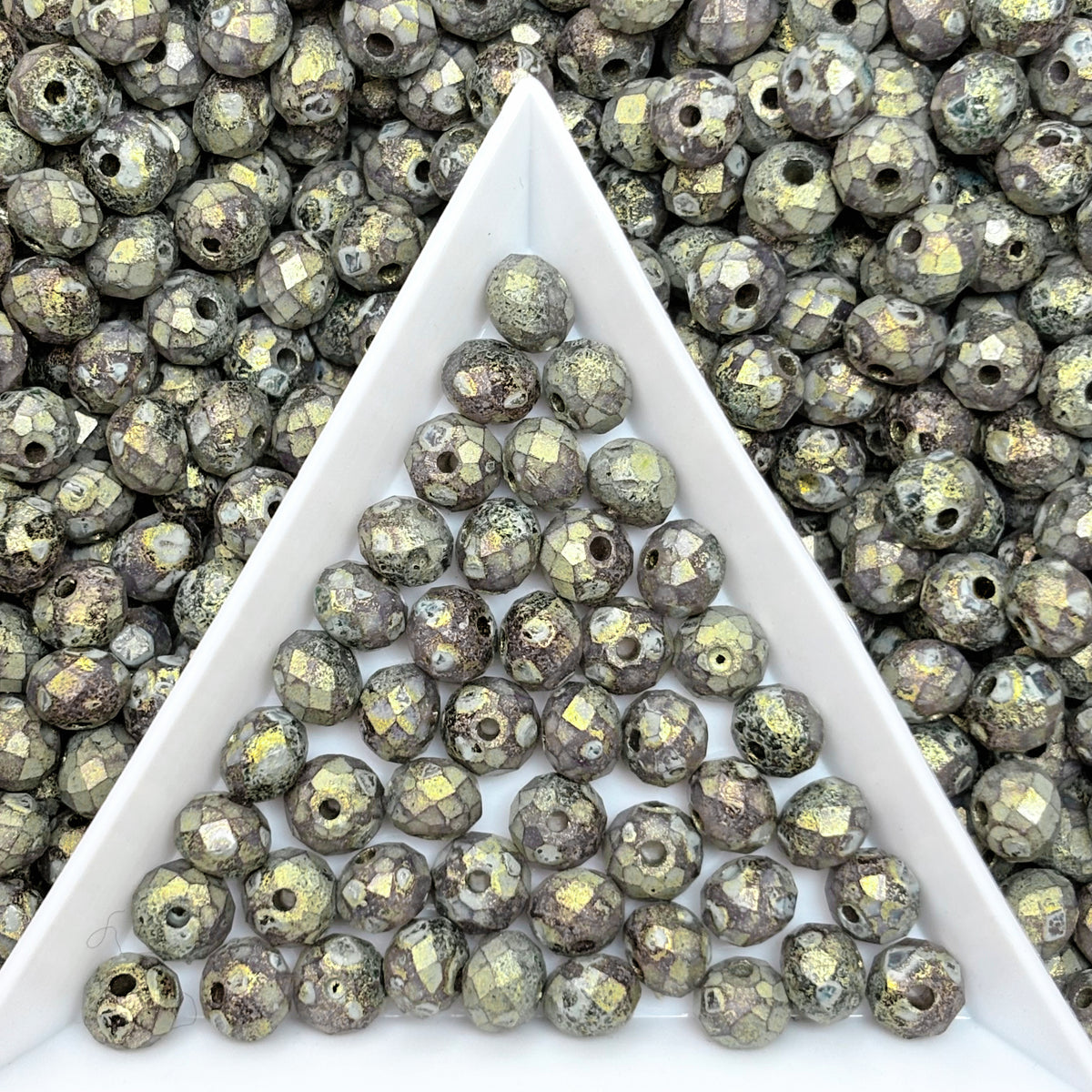 (P15) Picasso 6mm Faceted Cut Round Beads | Jewelry Making Supplies for DIY Bracelets & Necklaces