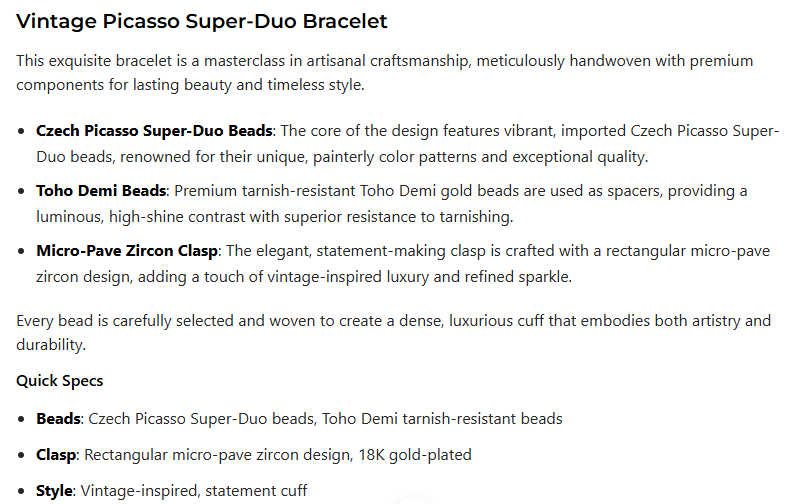 Czech Picasso Super-Duo Bead Bracelet