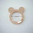(JF17) Mickey Ear Rhinestone Spring Gate Rings - 25mm Bling Mouse Head Carabiner