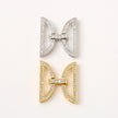 (JF8) 18K Gold Pave Zircon Symmetrical Semi-Circle Jewelry Clasp for Premium Bracelets