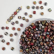 (P14) Mixed 4mm Picasso Mini Barrel Glass Beads – Rustic Glass Beads for Jewelry Making