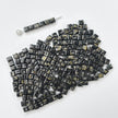 4mm Transparent Amber Picasso Czech Glass Square Beads for Jewelry Making