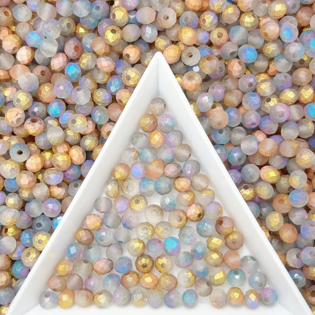 (T16) 4mm Faceted Round Crystal Glass Beads Mix, Limited-Time Promotion Loose Beads for DIY Jewelry Making