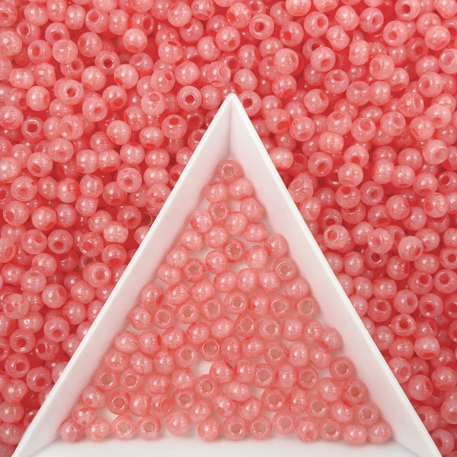 (T19) 4mm Glass Seed Beads, Marble & Jelly Loose Beads for Jewelry Making DIY