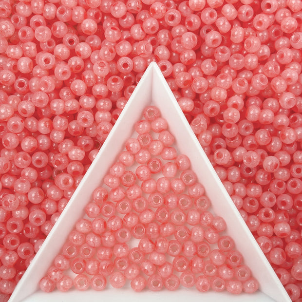 (T19) 4mm Glass Seed Beads, Marble & Jelly Loose Beads for Jewelry Making DIY