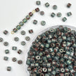 (P3) 4mm Picasso Mini Barrel Glass Beads – Rustic Glass Beads for Jewelry Making