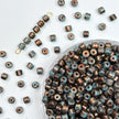(P3) 4mm Picasso Mini Barrel Glass Beads – Rustic Glass Beads for Jewelry Making